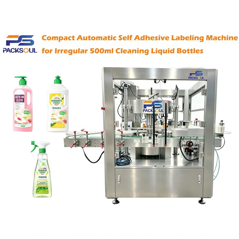 How Can a 500ml Irregular Cleaning Liquid Bottle Labeling Machine Improve Labeling Accuracy and Production Efficiency