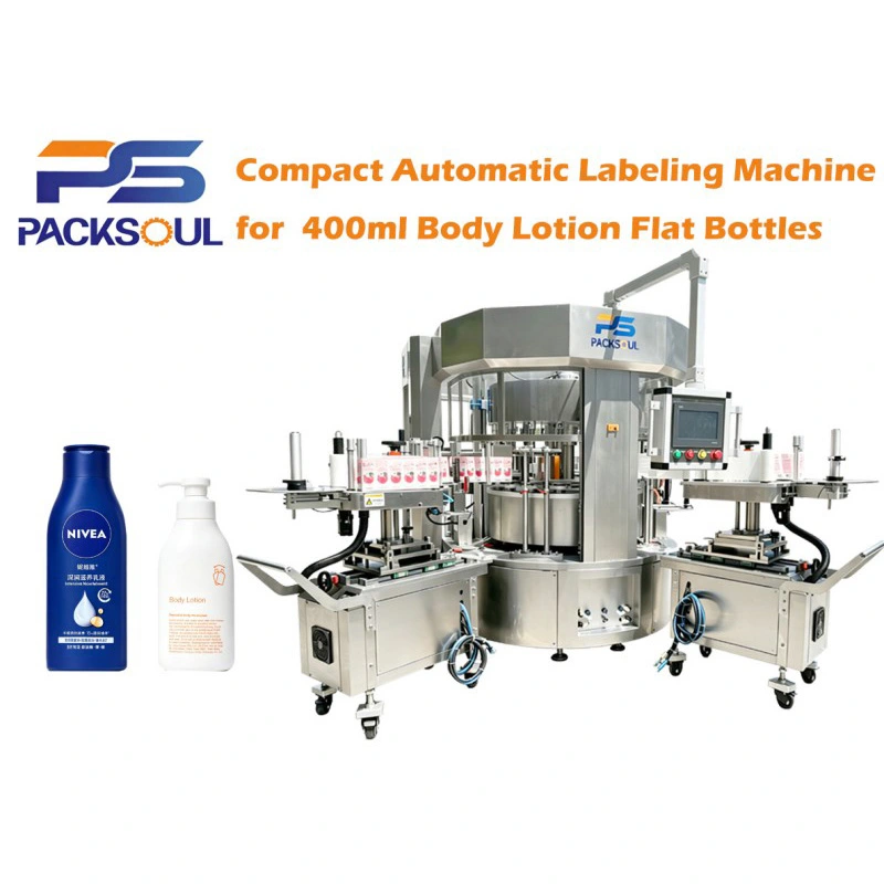 400ml Body Lotion Flat Bottle Labeling Machine