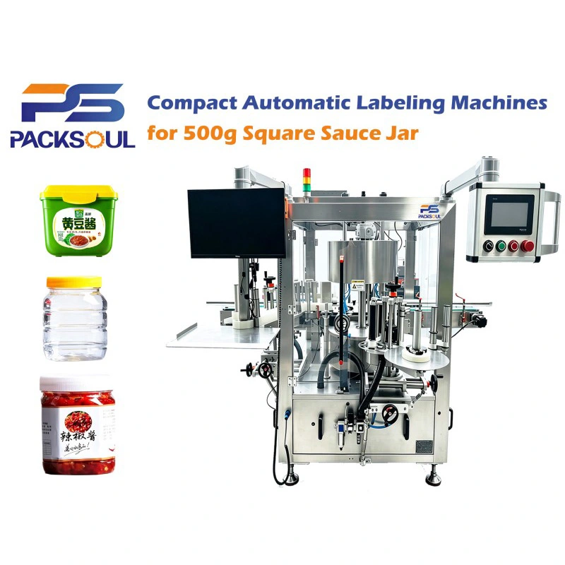 500g Square Sauce Jar Labeling Machine