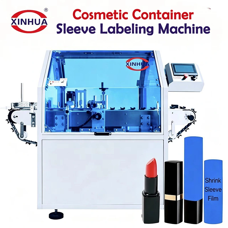 Cosmetic Container Sleeve Labeling Machine