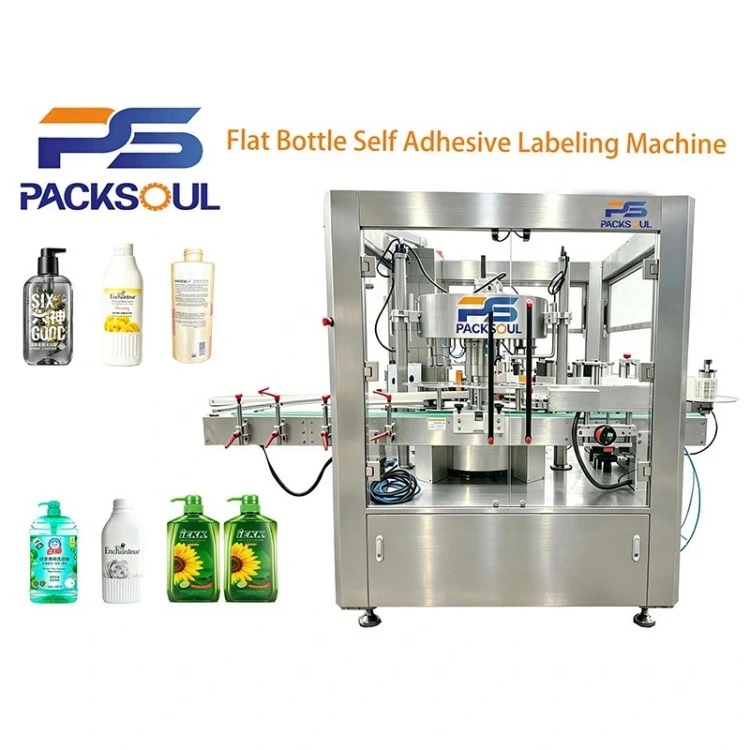 Flat Bottle Self Adhesive Labeling Machine