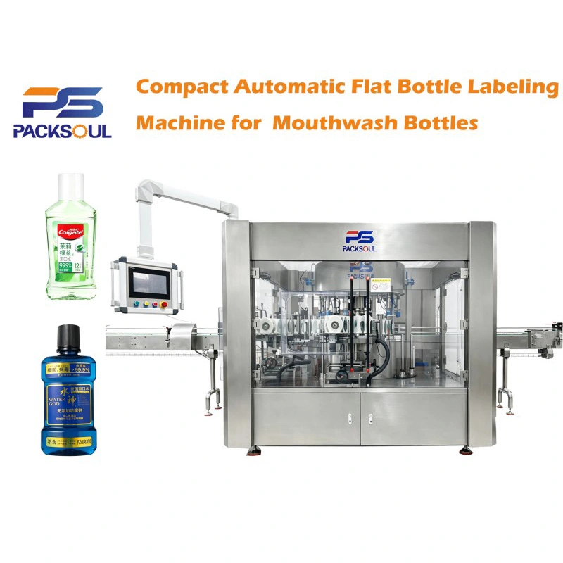Mouthwash Flat Bottle Labeling Machine Mouthwash Flat Bottle Labeling Machine