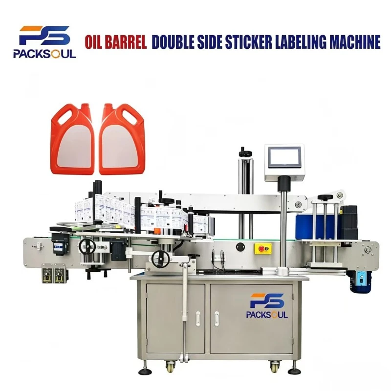 Oil Barrel Double Side Self Adhesive Labeling Machine