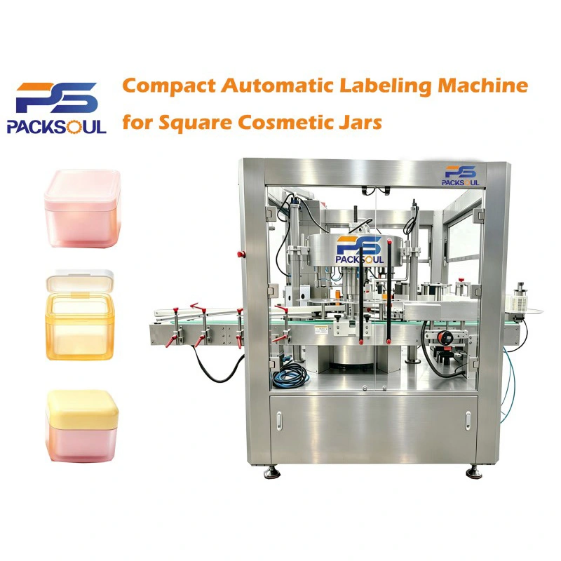Square Cosmetic Jar Labeling Machine