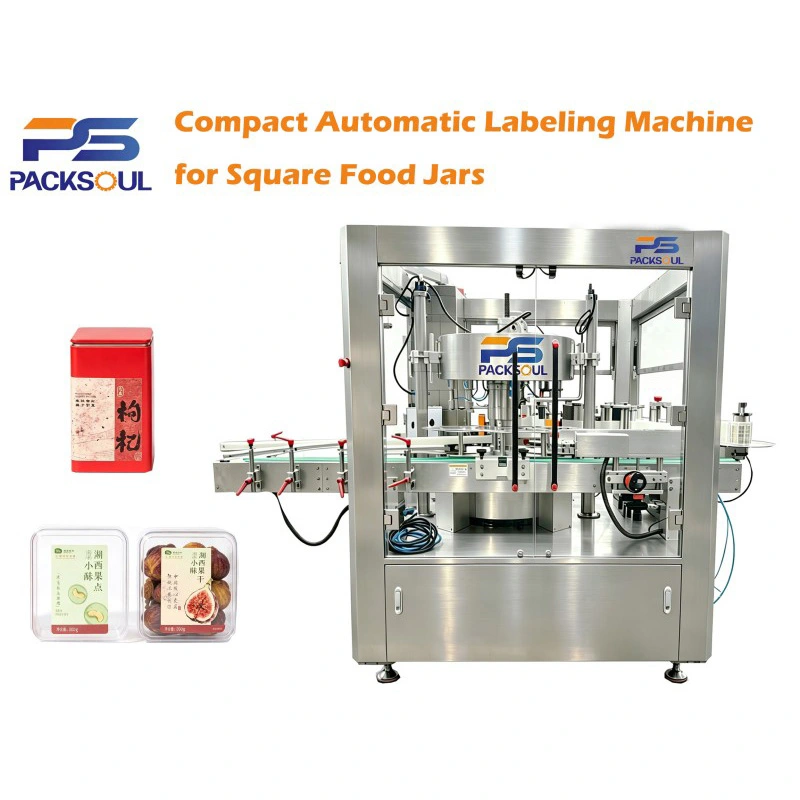Square Food Jar Labeling Machine